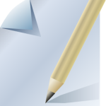 карандаш и лист бумаги с загнутым уголком